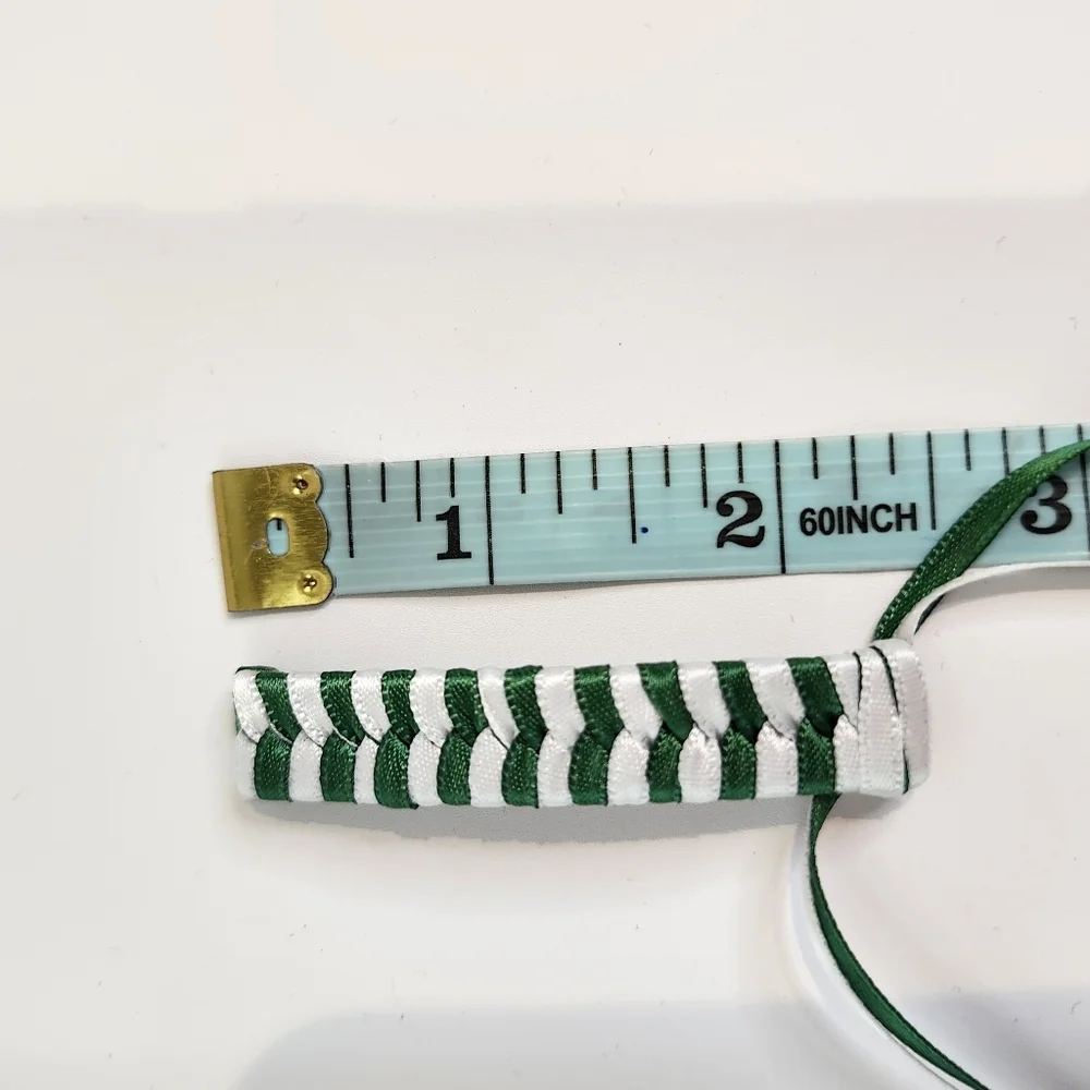 Green White Ribbon Barrette Set of 2 Retro 80s Vintage St. Patrick's Day‎ Irish
